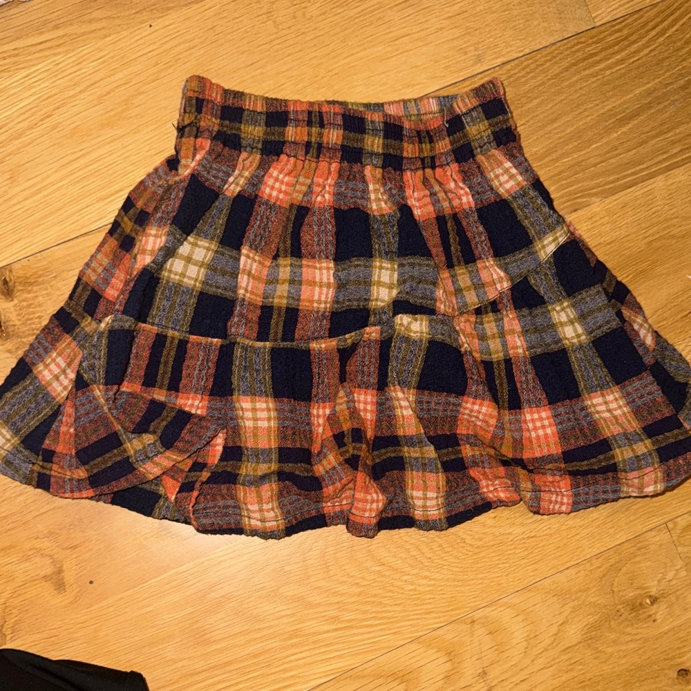 Zara Kids Plaid Skirt in Orange and Blue